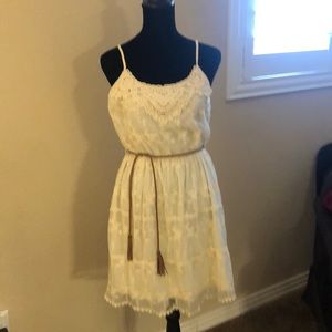 Off white lace slip dress.